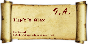 Ilyés Alex névjegykártya